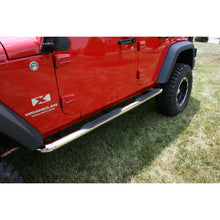 Cargar imagen en el visor de la galería, Rugged Ridge 3-In Round Side Step SS 07-18 Jeep Wrangler Unlimited JK