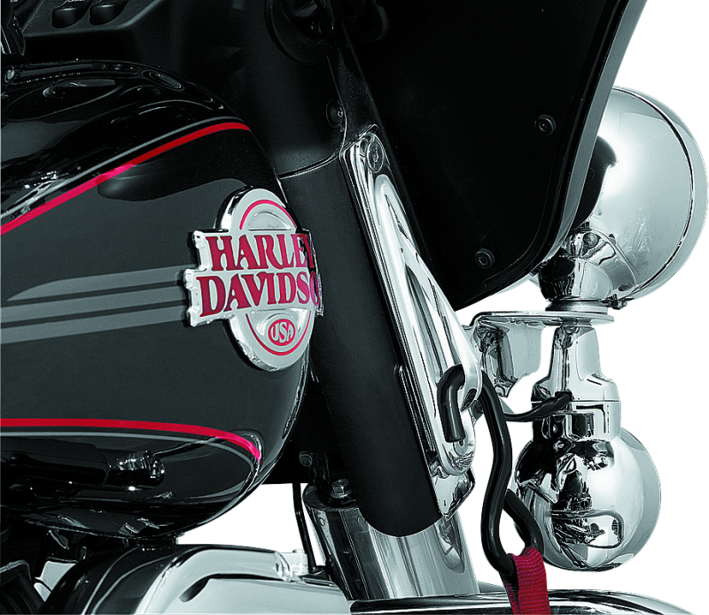 Kuryakyn Custom Teardrop Tie-Down Brackets - Chrome — Fits 1983-2021 Harley-Davidson Touring