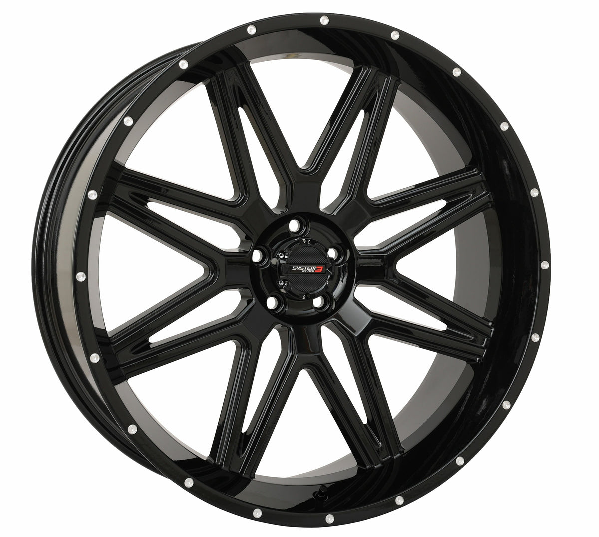 System 3 ST7 Wheel 24X9 5+4 (0MM) 5/4.5 Gloss Black (24S3-7155)