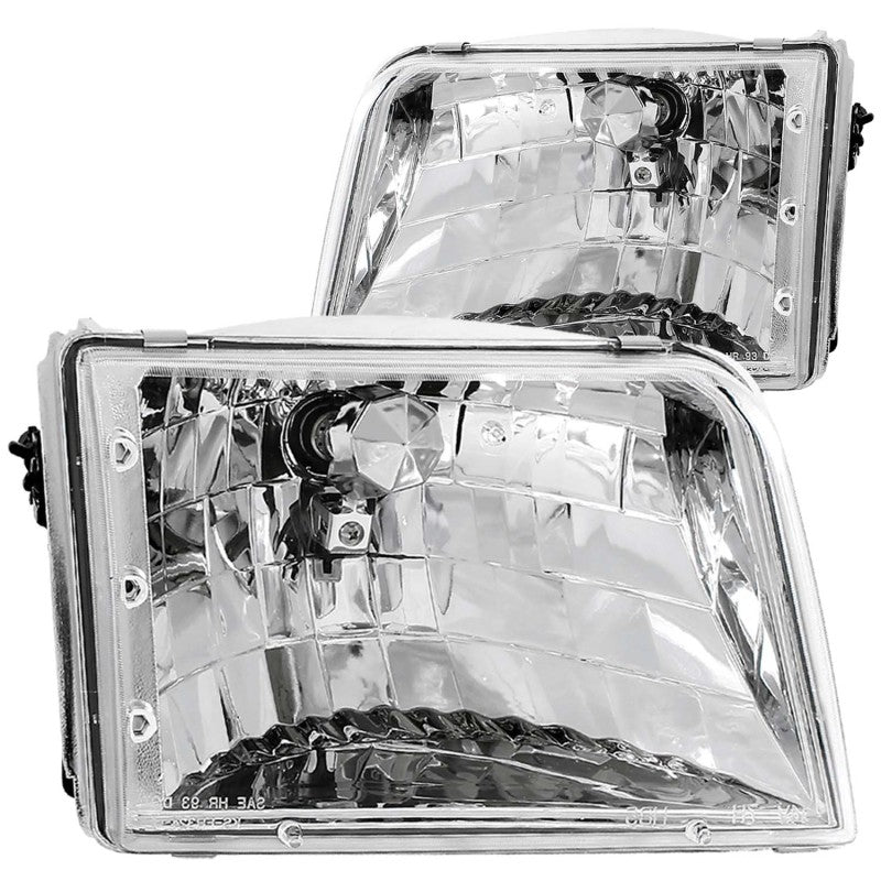 Faros delanteros de cristal cromados para Ford Ranger ANZO 1993-1997