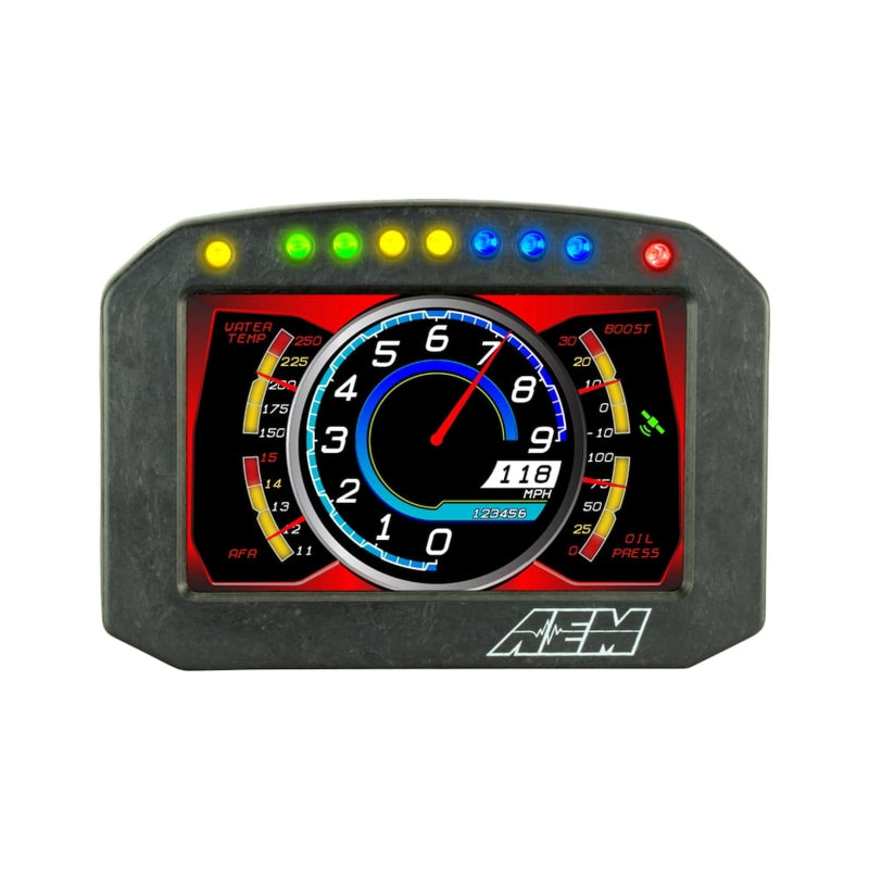 AEM CD-5LG Carbon Logging Flush Digital Dash w/ Internal GPS — AEM Gauges