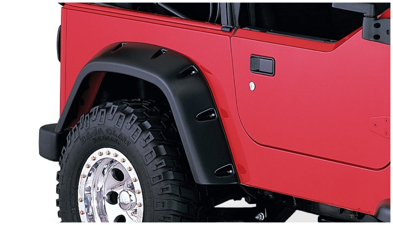 Guardabarros estilo bolsillo Bushwacker para Jeep TJ 97-06, 4 piezas, color negro