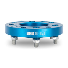 Load image into Gallery viewer, Mishimoto Borne Off-Road Wheel Spacers - 6x139.7 - 78.1 - 25mm - M14x1.5 - Blue