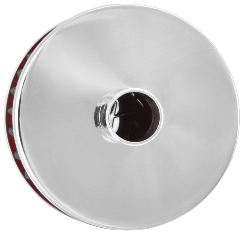 K&N 62-1160 Crankcase Vent Filter — 3/4in Vent, 3in Diameter, 2in Height, Chrome Top