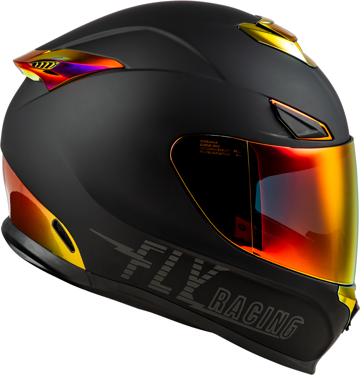 Fly Racing Sentinel Recon Helmet Matte Black/Fire Chrome MD (73-8427M)