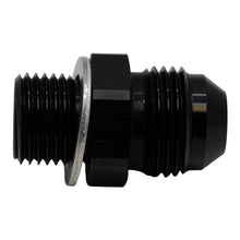 Cargar imagen en el visor de la galería, DeatschWerks 8AN Male Flare to M16 X 1.5 Male Metric Adapter (Incl Washer) - Anodized Matte Black