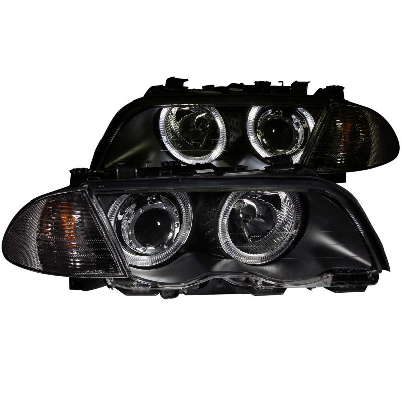 Faros delanteros con proyector ANZO 1999-2001 BMW Serie 3 E46 con Halo negro (CCFL)