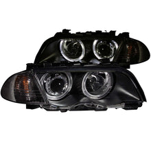 Cargar imagen en el visor de la galería, Faros delanteros con proyector ANZO 1999-2001 BMW Serie 3 E46 con Halo negro (CCFL)