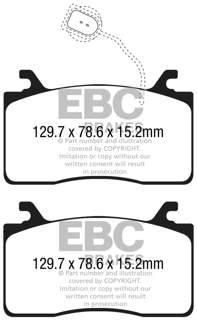 EBC 17-18 Alfa Romeo Giulia Ultimax OEM Replacement Front Brake Pads