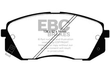 Cargar imagen en el visor de la galería, EBC 15+ Hyundai Sonata 1.6 Turbo (Elec Park Brake) Greenstuff Front Brake Pads