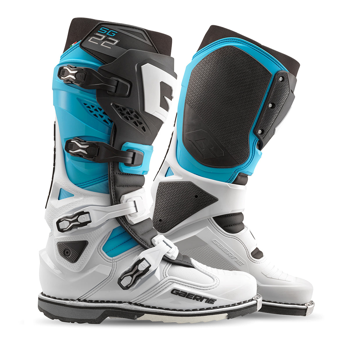 Gaerne SG22 Boots LE White/Black/Light Blue 11 (2262-003-46)