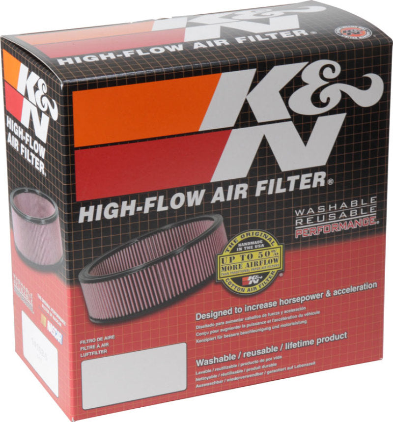 K&N Custom Round Air Filter Assembly - 5-1/8in Flange, 9in OD x 4-1/8in Height