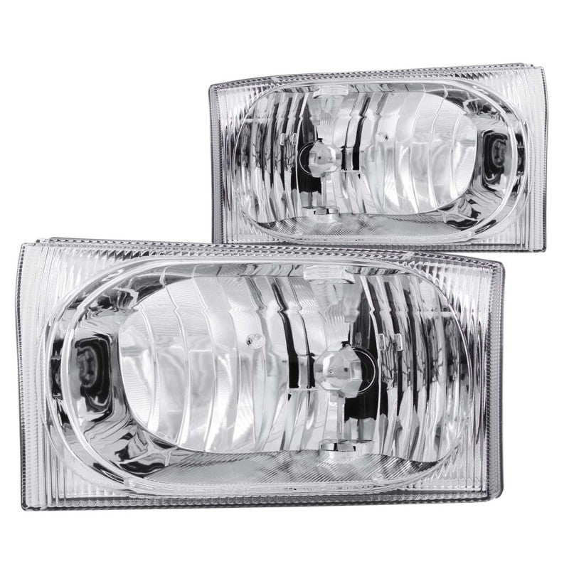 Faros delanteros de cristal cromados ANZO 2000-2004 Ford Excursion, 2 piezas