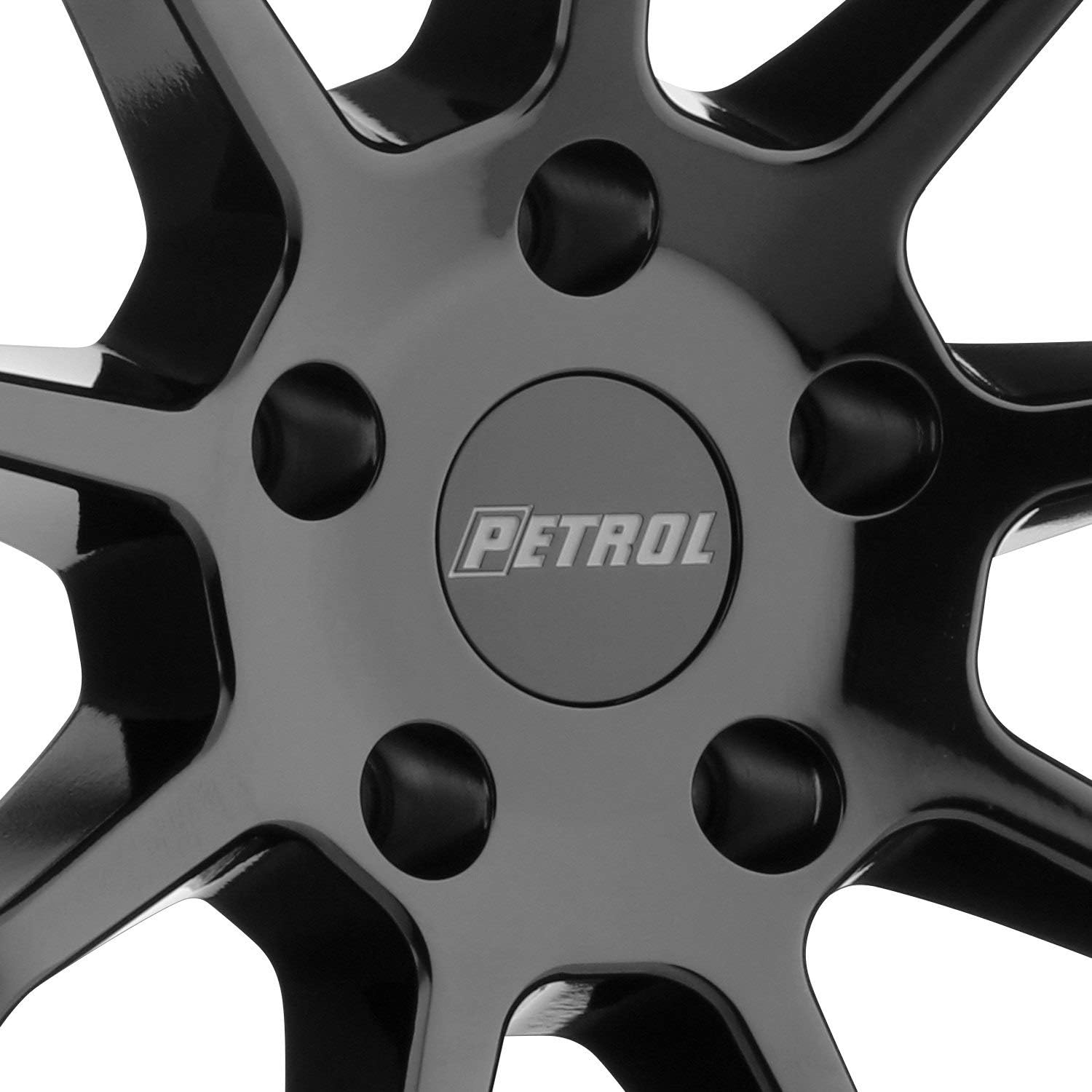 Petrol Wheels P2B Gloss Black 15x7 5x100 40mm Offset — Fits Compact Sport Sedans