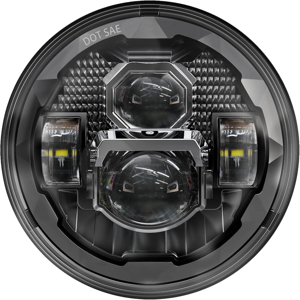 Pathfinder 7" LED Headlight Rugged Ultra View Black (UV7B)