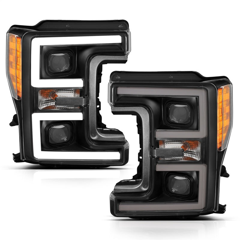 ANZO LED Headlights 17-18 Ford F-250 Super Duty Plank-Style L.E.D. Headlight Black (Pair)