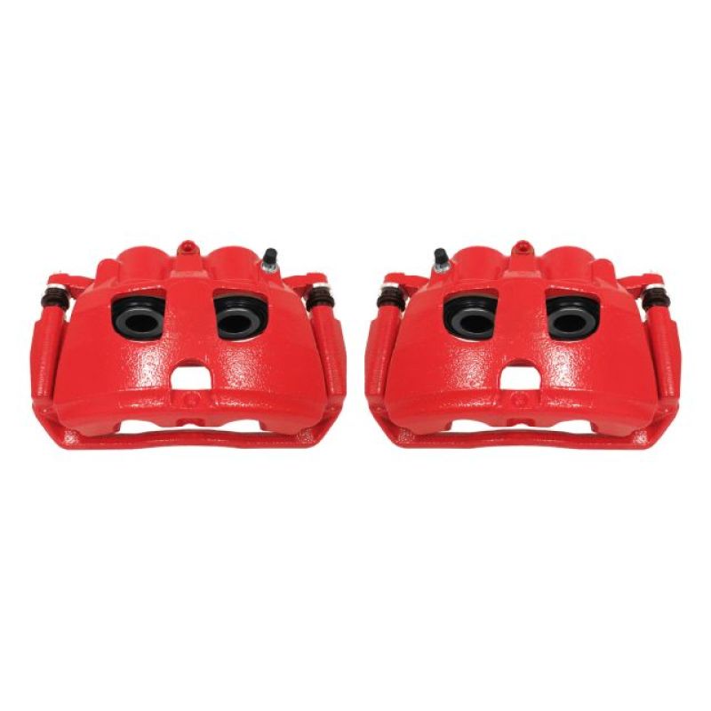 Pinzas traseras rojas Power Stop 09-10 Dodge Ram 2500 con soportes (par)