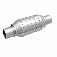 Cargar imagen en el visor de la galería, MagnaFlow Conv Univ 2in Inlet/Outlet Ctr/Ctr Round 9in Body L x 5.125in W x 13in Overall L 49 State