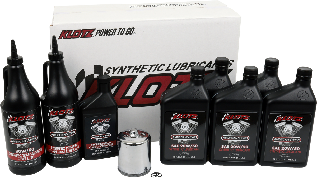 Klotz Premium Harley Davidson 5QT Synthetic OIL Change KIT (KH-108)