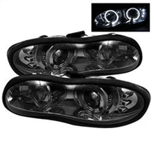 Cargar imagen en el visor de la galería, Faros delanteros de proyector LED Spyder Chevy Camaro 98-02 Halo LED Smke - Low H1 PRO-YD-CCAM98-HL-SM