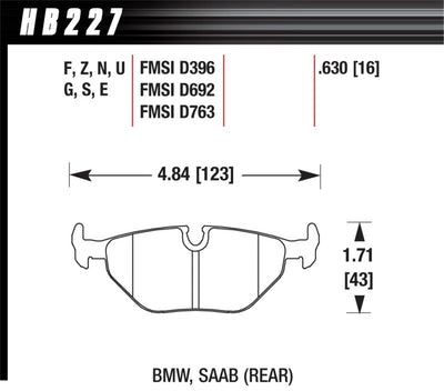 Hawk DTC-30 Race Rear Brake Pads — Fits 1992-1998 BMW 318i