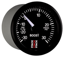 Cargar imagen en el visor de la galería, Autometer 52mm Stack Instruments -30INHG to +30PSI Mechanical Boost Gauge - Black