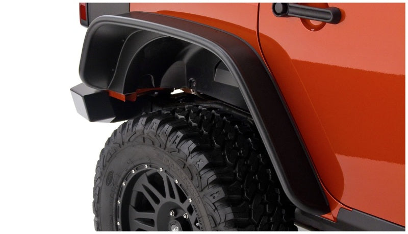 Guardabarros estilo plano Bushwacker para Jeep Wrangler Unlimited 07-18, 4 piezas, utilitario deportivo de 4 puertas, solo color negro