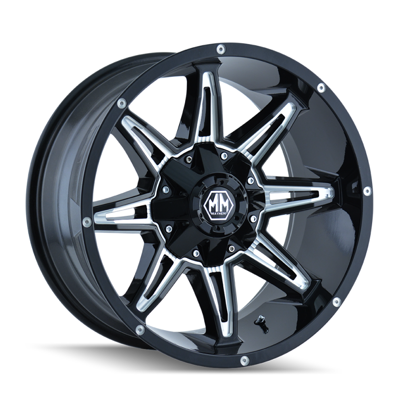 Mayhem 8090 Rampage 20x10 / 8x170 BP / -25mm Offset / 125.2mm Hub Gloss Black Milled Wheel