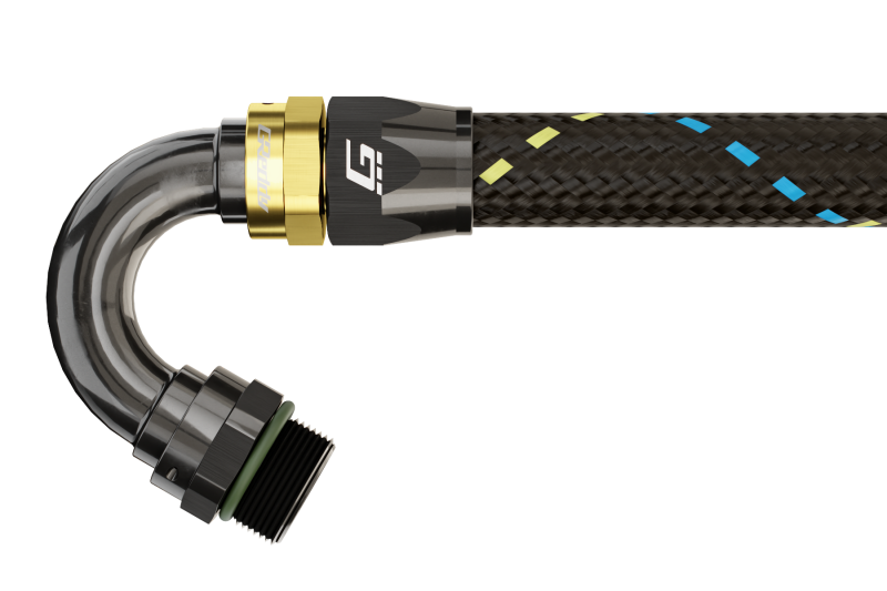 GReddy AN10 150 DEGREE ORB MALE BLACK/GOLD ANODIZED