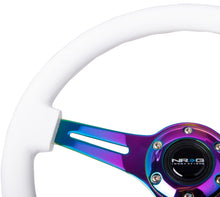 Cargar imagen en el visor de la galería, NRG Classic Wood Grain Steering Wheel (350mm) White Paint Grip w/Neochrome 3-Spoke Center