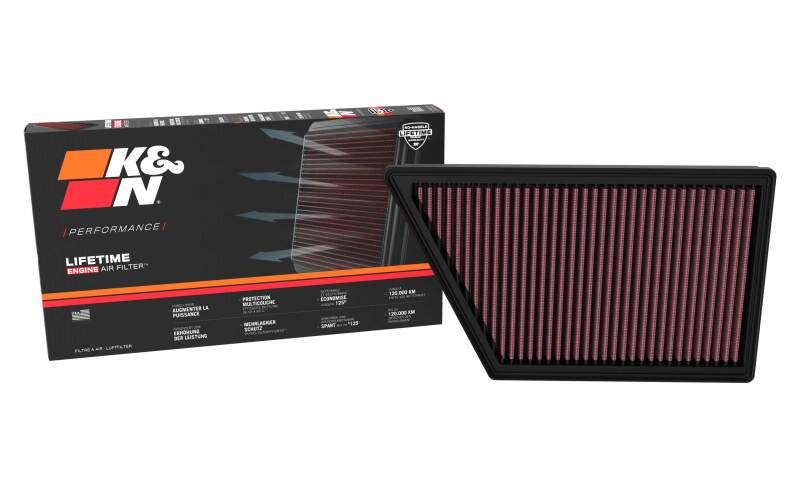 K&N 33-3185 Drop-In Air Filter — Fits 2023-2024 Ford Ranger/Everest 2.0L L4 Diesel
