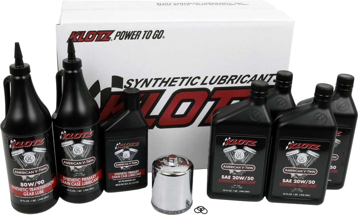 Klotz Premium Harley Davidson 4QT Synthetic OIL Change KIT (KH-102)