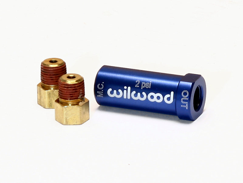 Wilwood Residual Pressure Valve w/ Fittings - 2# / Blue - New Style