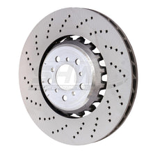 Cargar imagen en el visor de la galería, SHW 13-16 BMW M5 4.4L Left Front Cross-Drilled Lightweight Brake Rotor (34112284101)