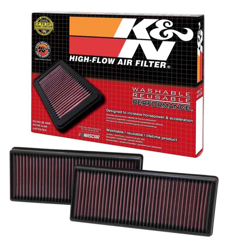 K&N Replacement Air Filter Set (2 Filters) 12.563in L x 5.25in W x 1.625in H — Fits Mercedes-Benz CL, CLS, E, ML, S-Class