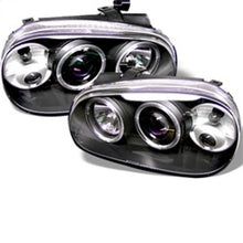 Cargar imagen en el visor de la galería, Spyder Volkswagen Golf IV 99-05 Projector Headlights LED Halo Black High H1 Low H1 PRO-YD-VG99-BK