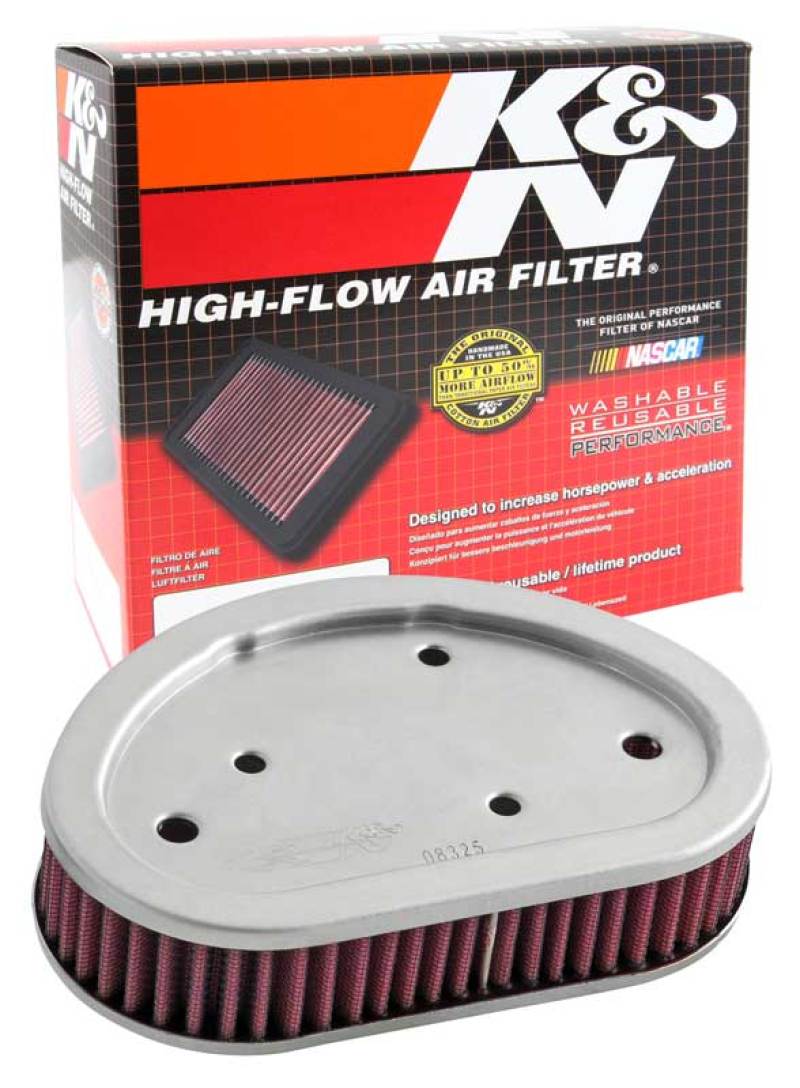 K&N HD-9608 High-Flow Replacement Air Filter — Fits 2008-2009 Harley-Davidson Dyna Models