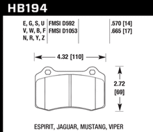 Cargar imagen en el visor de la galería, Hawk Mustang/Camaro/Lotus Brembo Calipers ER-1 Endurance Racing Brake Pads