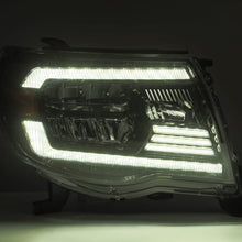 Cargar imagen en el visor de la galería, AlphaRex 05-11 Toyota Tacoma LUXX Crystal Headlights Plank Style Alpha Black w/Activation Light/DRL