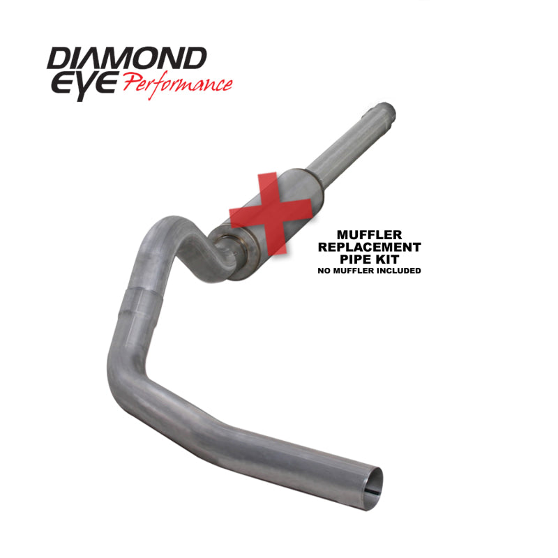 Diamond Eye KIT 4in CB MFLR RPLCMENT PIPE SGL AL: 94-97 FORD 7.3L F250/F350 PWRSTROKE