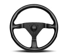 Cargar imagen en el visor de la galería, Momo Montecarlo Steering Wheel 320 mm - Black Leather/Red Stitch/Black Spokes