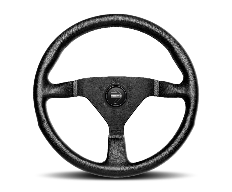 Momo Montecarlo Steering Wheel 380 mm - Black Leather/Black Stitch/Black Spokes