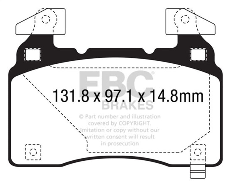 EBC 12+ Tesla Model S Electric Greenstuff Front Brake Pads