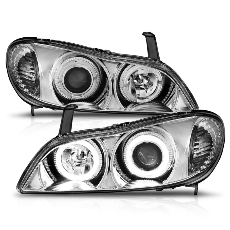 Faros delanteros con proyector ANZO 2000-2004 Infiniti I30 con Halo cromado