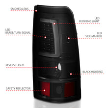 Cargar imagen en el visor de la galería, ANZO 2003-2006 Chevy Silverado 1500 LED Taillights Plank Style Black w/Smoke Lens