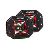 Radiance Scene Light W/Red Backlight, Flush Mount, Black Housing, Pair