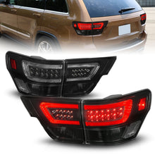 Cargar imagen en el visor de la galería, ANZO 11-13 Jeep Grand Cherokee LED Taillights w/ Lightbar Black Housing/Smoke Lens 4pcs