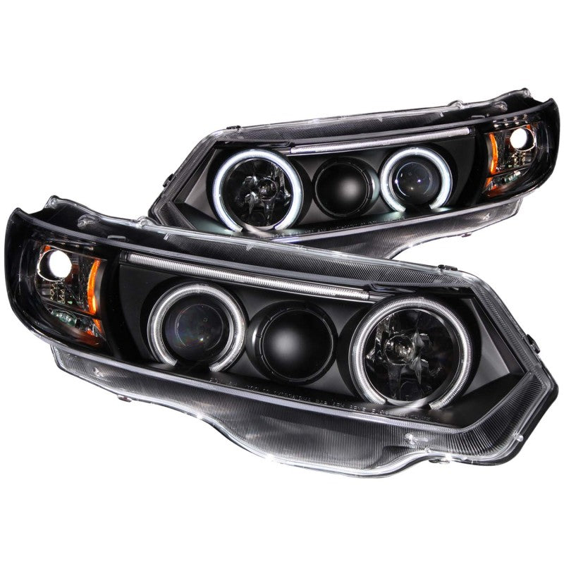 Faros delanteros con proyector ANZO para Honda Civic 2006-2011 con Halo negro (CCFL)