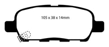 Cargar imagen en el visor de la galería, EBC 03-05 Infiniti FX35 3.5 Yellowstuff Rear Brake Pads