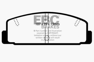 EBC Greenstuff Rear Brake Pads — Fits 2003-2005 Mazda 6, 2003 Mazda Protege